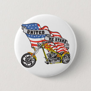 United We Stand Biker 6 Cm Round Badge