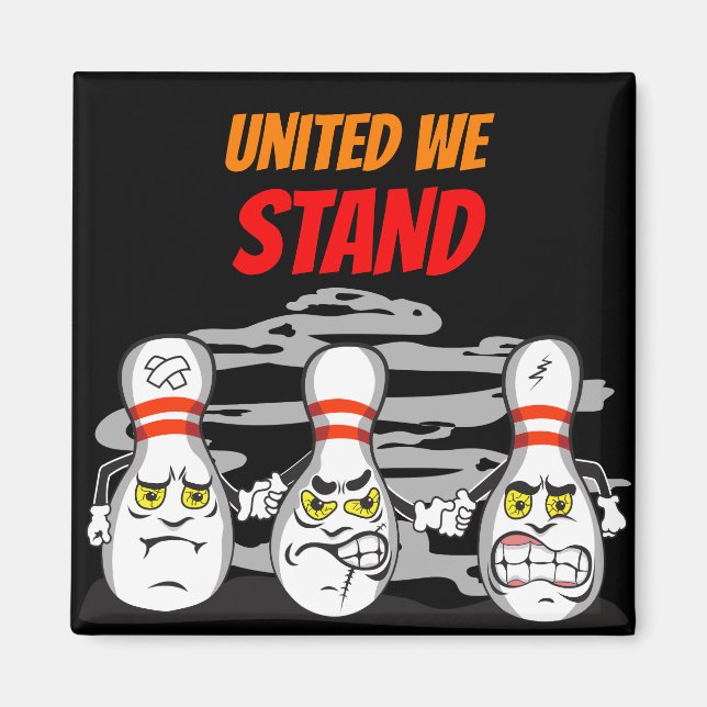 United We Stand, Bowling Pins, Black Magnet (Front)