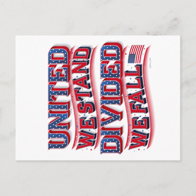United We Stand, Divided We Fall Postcard (Front)