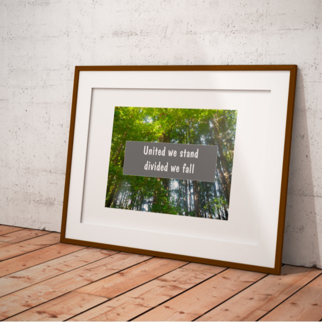 United we stand divided we fall proverb  poster (Creator Uploaded)