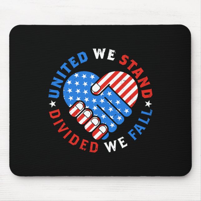 United We Stand Divided We Fall US American Flag S Mouse Pad (Front)
