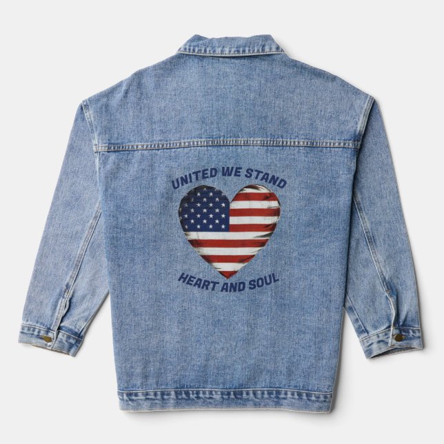 United We Stand Patriotic Denim Jacket (Back)
