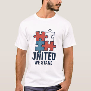 United We Stand Puzzle Piece Patriotic Shirt Desig