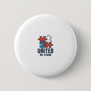 United We Stand Puzzle Piece Patriotic Shirt Desig 6 Cm Round Badge