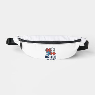 United We Stand Puzzle Piece Patriotic Shirt Desig Bum Bags