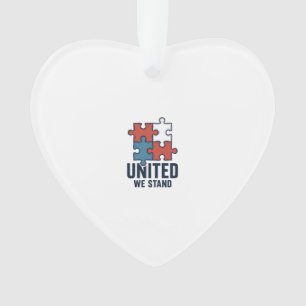 United We Stand Puzzle Piece Patriotic Shirt Desig Ornament