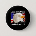United We Stand USA Bald Eagle Pinback
