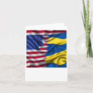 United We Stand – Usa Ukraine Flags Sticker  Card