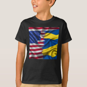 United We Stand – Usa Ukraine Flags Sticker T-Shirt