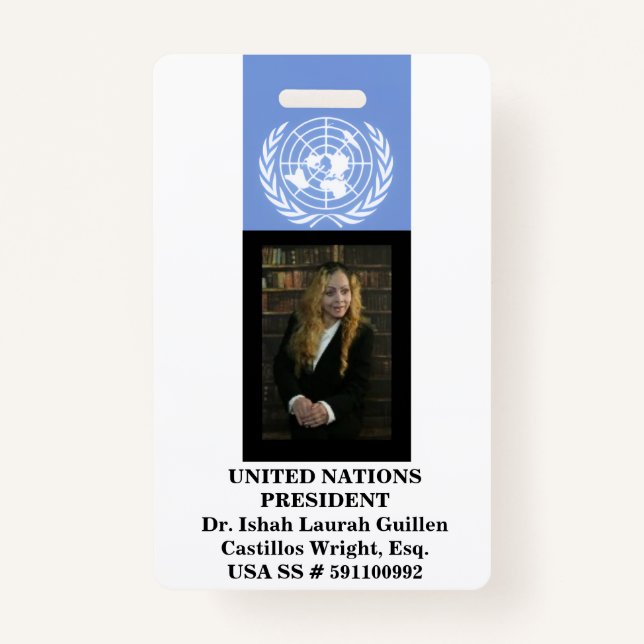 #UNITEDNATIONS ID BADGE (Front)
