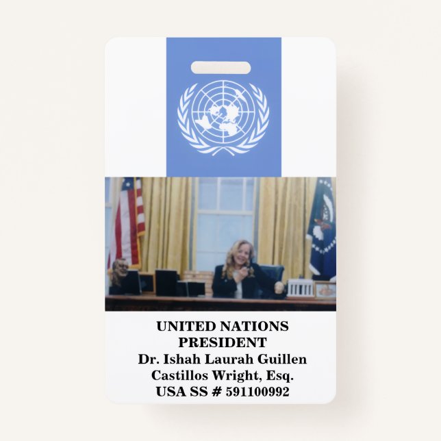 #UNITEDNATIONS ID BADGE (Front)