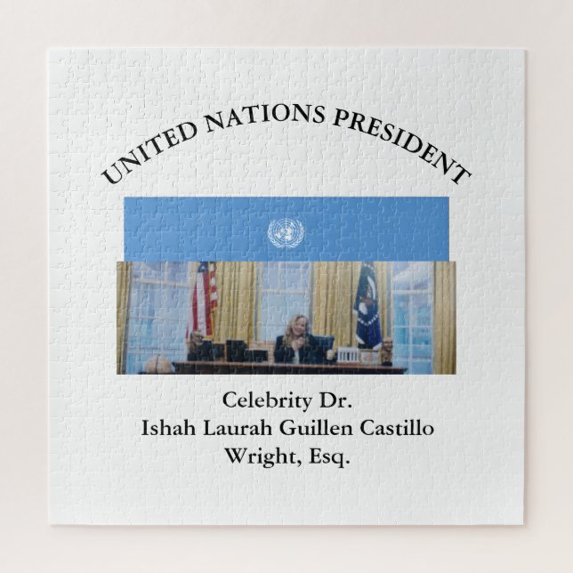 #UNITEDNATIONSPRESIDENT DR. #LAURAHCASTILLOS ESQ. JIGSAW PUZZLE (Vertical)