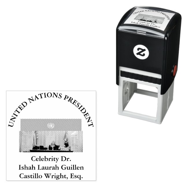 #UNITEDNATIONSPRESIDENT DR. #LAURAHCASTILLOS ESQ. SELF-INKING STAMP (In Situ)