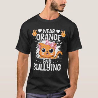 Unity Day 2021 Wear Orange End Bullying Cat Lover T-Shirt