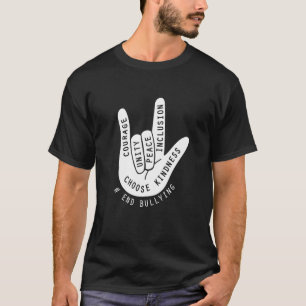 Unity Day 2022, Anti Bullying Love Sign End Bullyi T-Shirt