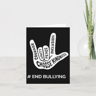 Unity Day Anti Bully Love Sign School End Bullying Card