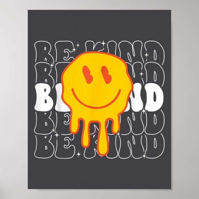 Unity Day Be Kind Kindness Smile Face Orange Groov Poster (Front)