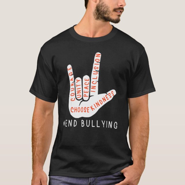 Unity Day Orange Kids 2022 Anti Bullying Love Sign T-Shirt (Front)