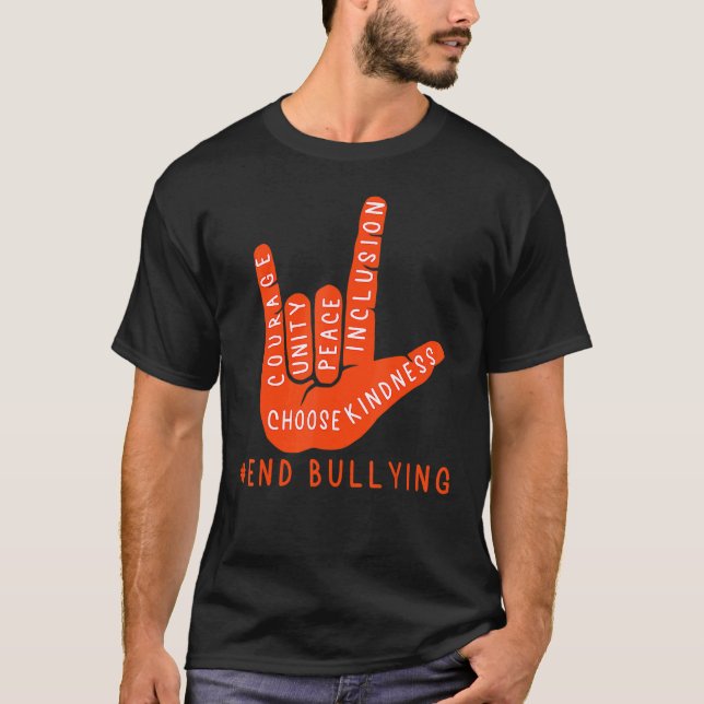 Unity Day Orange Kids 2022 Anti Bullying Love Sign T-Shirt (Front)