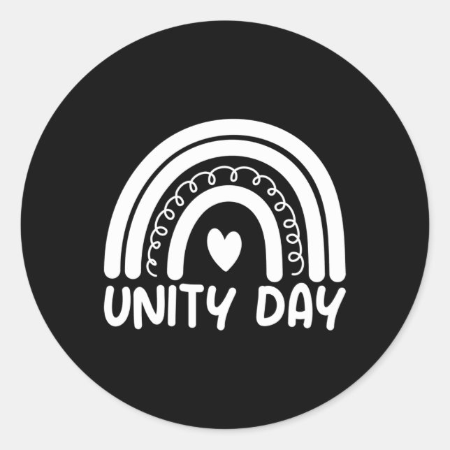 Unity Day Stop Bullying Kindness S Orange Unity Classic Round Sticker (Front)
