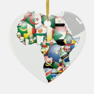 Unity in Diversity: Africa's Flags Collection Ceramic Tree Decoration
