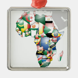 Unity in Diversity: Africa's Flags Collection Metal Tree Decoration