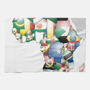 Unity in Diversity: Africa's Flags Collection Tea Towel