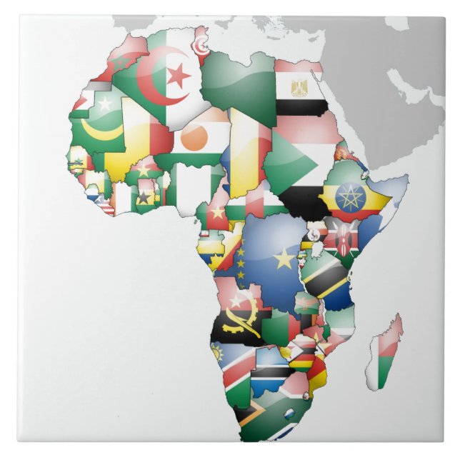 Unity in Diversity: Africa's Flags Collection Tile (Front)