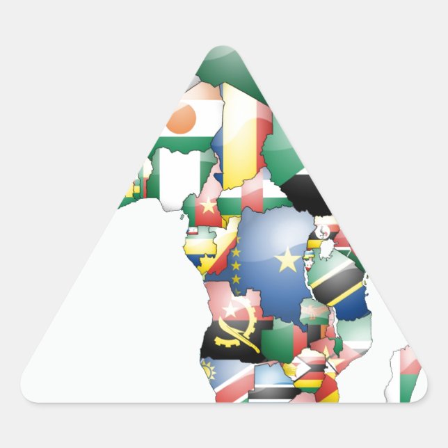 Unity in Diversity: Africa's Flags Collection Triangle Sticker (Front)