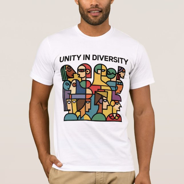 Unity in Diversity – Minimal Geometric Rainbow Tee (Front)