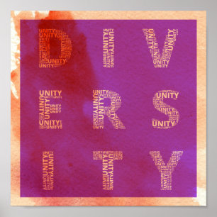 Unity in Diversity watercolor poster