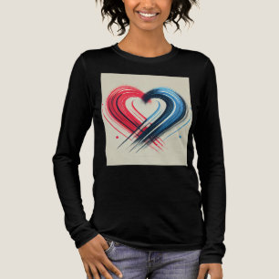 Unity in Motion – Red & Blue Abstract Heart Shirt