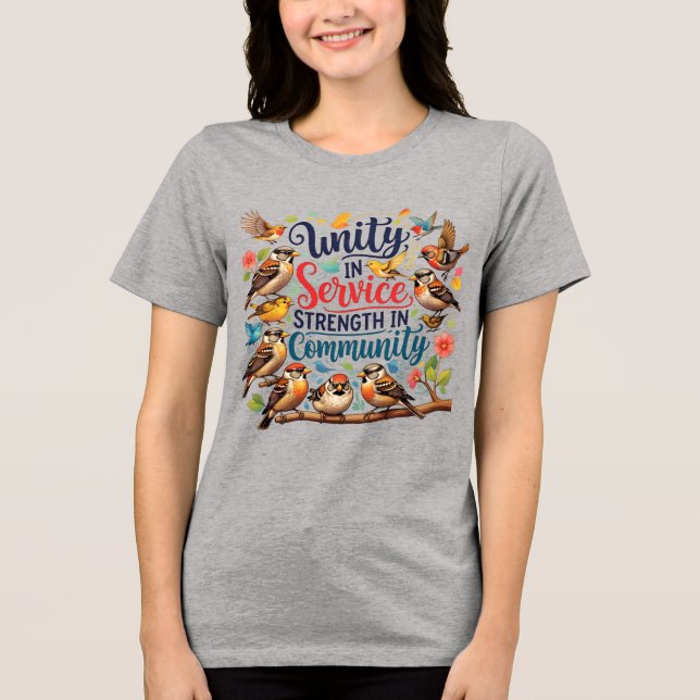 Unity in Service, Strength in Community – Hand-Dra Tri-Blend Shirt (Front)