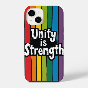 "Unity Is Strength - Bold Rainbow Stripes Phone Co iPhone 14 Case