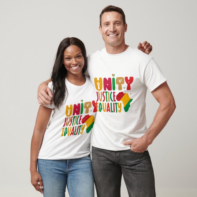 Unity Justice Equality - Black History Month T-Shirt (Unisex)