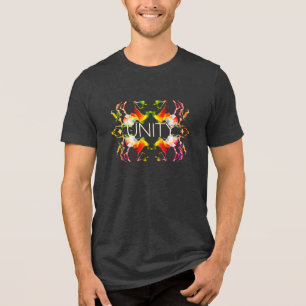 "Unity" Mandala Red Yellow White Green Design Tri-Blend Shirt