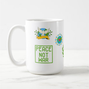 UNITY NO WAR WHITE ACCENT SIP OF PEACE COFFEE MUG