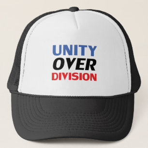 "Unity over Division" blue red black white Trucker Hat