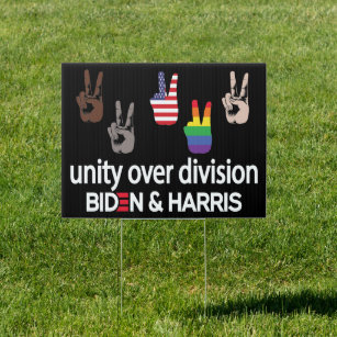 Unity Over Division Joe Biden Kamala Harris 2024 Garden Sign