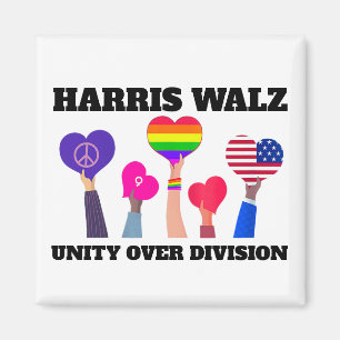 Unity Over Division Kamala Harris Tim Walz Magnet