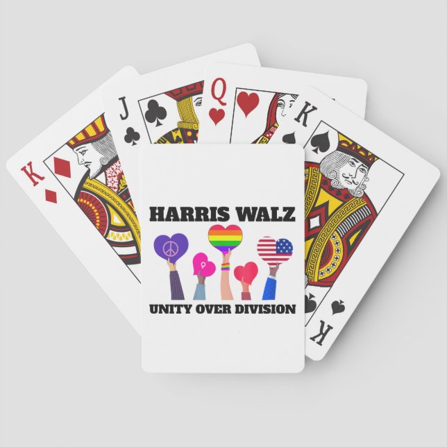 Unity Over Division Kamala Harris Tim Walz Playing Cards (Back)