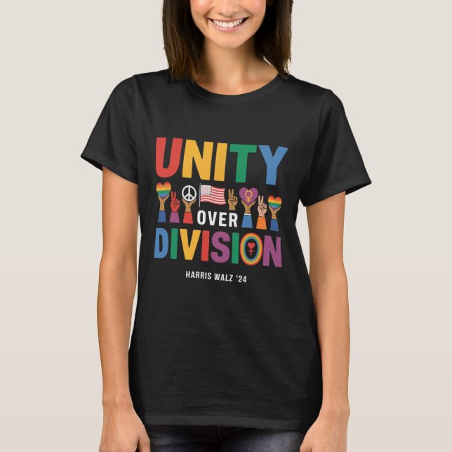 Unity Over Division Pride Harris W 24  T-Shirt (Front)