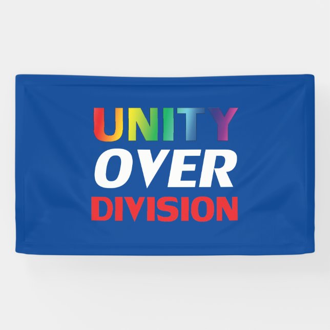 Unity over Division, red, white, blue, lgbtq lgbt Banner (Horizontal)