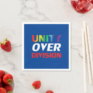 Unity over Division red, white, blue, pride lgbtq Napkin