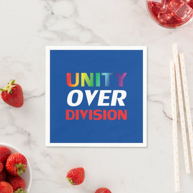 Unity over Division red, white, blue, pride lgbtq Napkin (Insitu)
