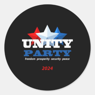 Unity Party 2024 Trump President  Classic Round Sticker