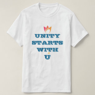 UNITY STARTS WITH U (orange to pink fire) custom T-Shirt
