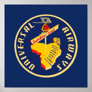 Universal Airways ~ South Africa to Israel Poster