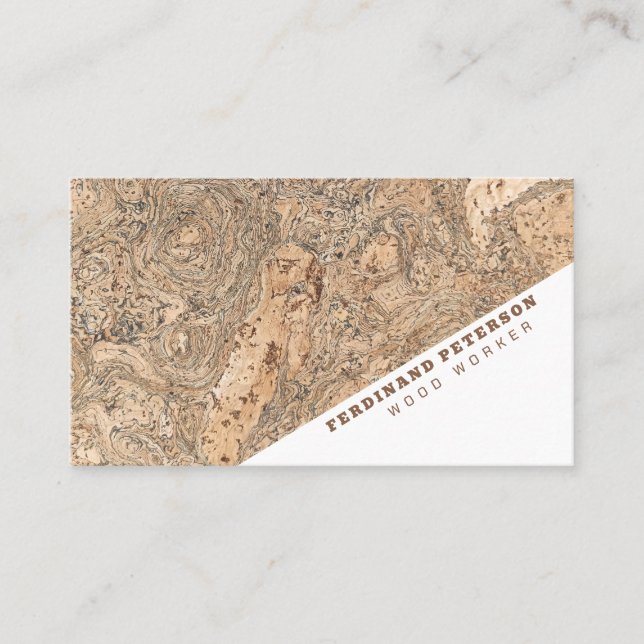 Universal business card with wood texture. (Front)