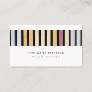 Universal business card with wood texture.